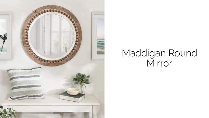 28&#34; x 28&#34; Maddigan Wood Framed Wall Mirror Rustic Brown/White - Kate &#38; Laurel All Things Decor, 2 of 11, play video
