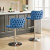 Bar Stools Set of 2, Upholstered 360° Swivel Bar Chairs Modern Bar Stools, Height Adjustable Stool with Chrome Base for Kitchen Island Home Bar - 3 of 4