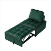 CAVINAS Armless Convertible Sleeping Single Sofa Bed Velvet Upholstered Couch with Removable Back for Apartment - 4 of 4
