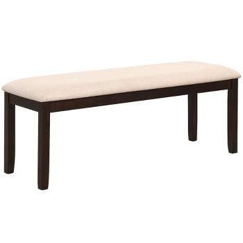 Tangkula Dining Bench Upholstered Fabric Entryway Bench w/ Padded Seat Kitchen&Living Room