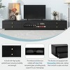 Modern TV Stand for 95” TV with Fluted Glass Doors and Tempered Glass Shelf,Storage Drawers Media Console for Living Room-Baofuwish - 3 of 4