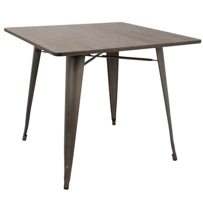 Lumisource Oregon Square Table - Antique, Espresso