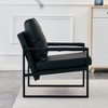 PU Leather Accent Arm Chair,Upholstered Comfy Chair with Metal Frame Thick Padded Backrest and Seat Cushion Modern Reading Chair-The Pop Home - 3 of 4