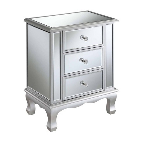 Gold Coast Vineyard 3 Drawer Mirrored End Table Silver/mirror ...
