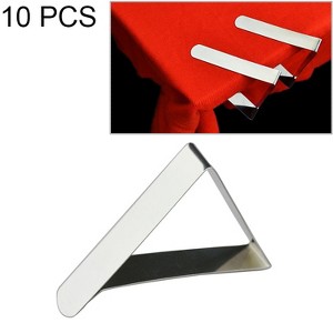 10 PCS Stainless Steel Tablecloth Clip Adjustable Triangle Clamp Holder - 1 of 4