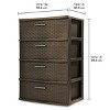 3/4 Drawer Weave Tower, Plastic Decor Drawers with Pull Handles - 2 of 4