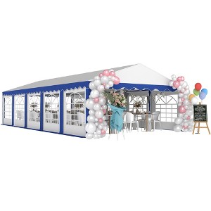 Outsunny 16.5' x 33' Large Party Tent, Heavy Duty Outdoor Canopy Tent Shelter with Removable Sidewalls, 10 Windows - 1 of 4