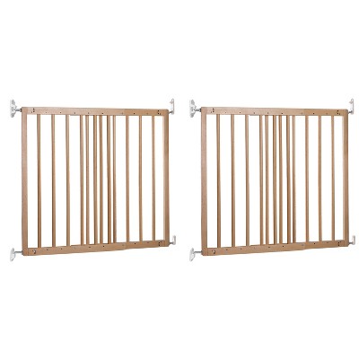 BabyDan MultiDan Wall Mount 23.9-40.1Inch Doorway Safety Baby Gate, Beechwood (2 Pack)