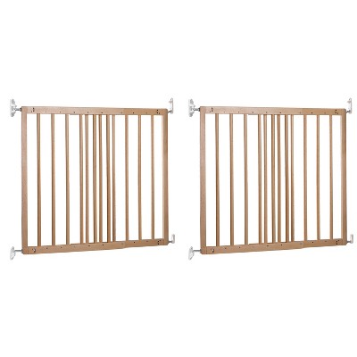 BabyDan MultiDan Wall Mount 23.9-40.1Inch Doorway Safety Baby Gate, Beechwood (2 Pack)