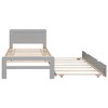 Modern Twin Size Platform Bed Frame With Trundle Solid Wood Slats No Box Spring Needed For Bedroom Guest Room - 4 of 4