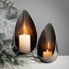 7.5"H and 9.25"H Sullivans Silver-Edged Tea Light Holder - Set of 2, Black - 3 of 3