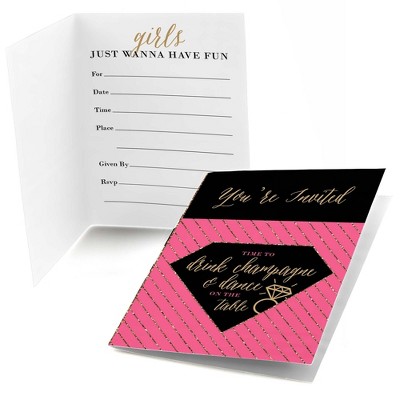 Big Dot of Happiness Girls Night Out - Fill-in Bachelorette Party Invitations (8 count)