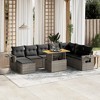 vidaXL 9 Piece Patio Sofa Set with Cushions Gray Poly Rattan - without storage - 2 of 4