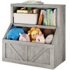 Kids Bookshelf and Toy Storage - Wooden Toddler Bookcase Cabinet with Large Cubbies for Playroom, Bedroom, Nursery,  Kindergarten - 3 of 4