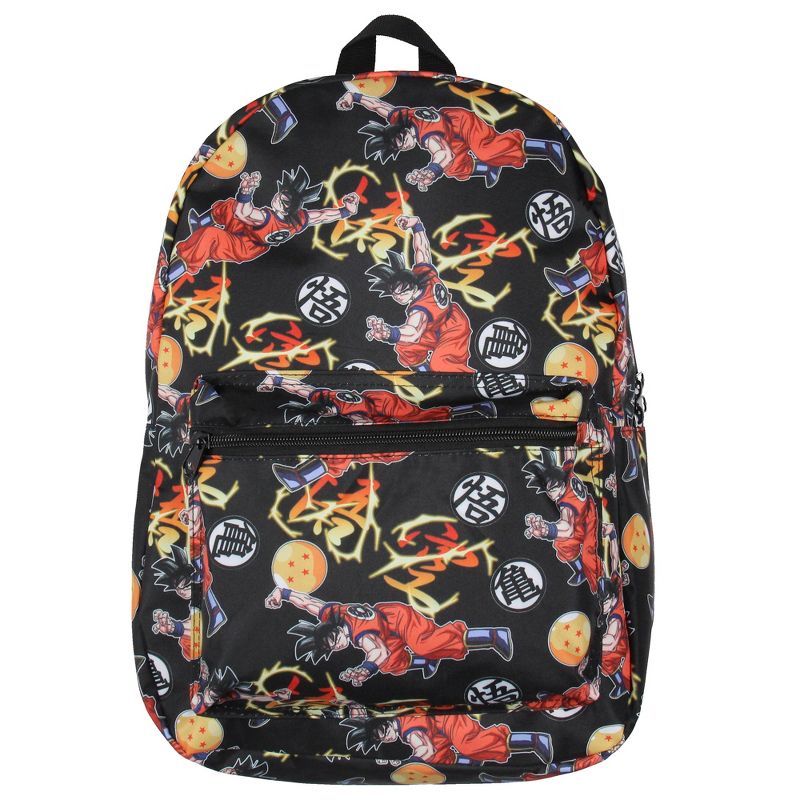 Dragon Ball Z Backpack Goku Fighting Stance Backpack Laptop School Travel Backpack Black, 2 of 5