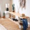 Storied Home Live Edge Wood Bench with Metal Frame, Natural/White - 4 of 4