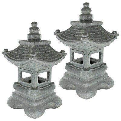 Design Toscano Chengdu Pagoda Asian Lantern Statue: Set of Two