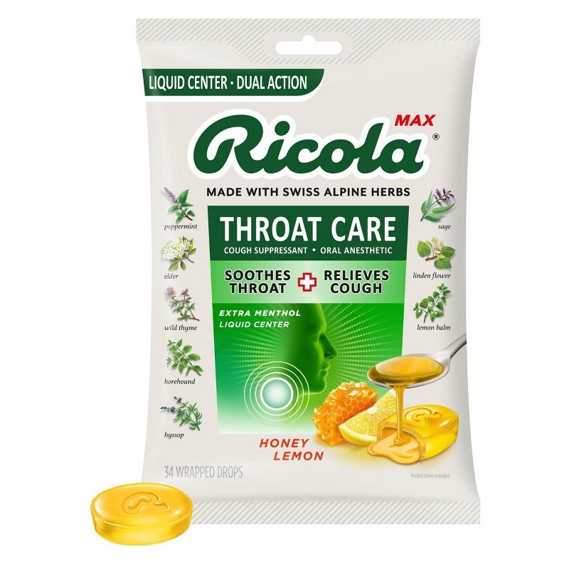 Ricola Max Throat Care Drops - Honey Lemon - 34ct, 1 of 10