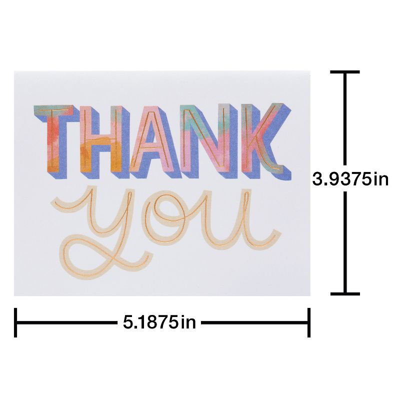 10ct Thank You Dropshadow Card Gold, 6 of 8