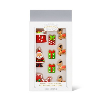 Holiday Santa's Sleigh with Reindeer 2D Icing Decorations - 1.8oz - Wondershop™