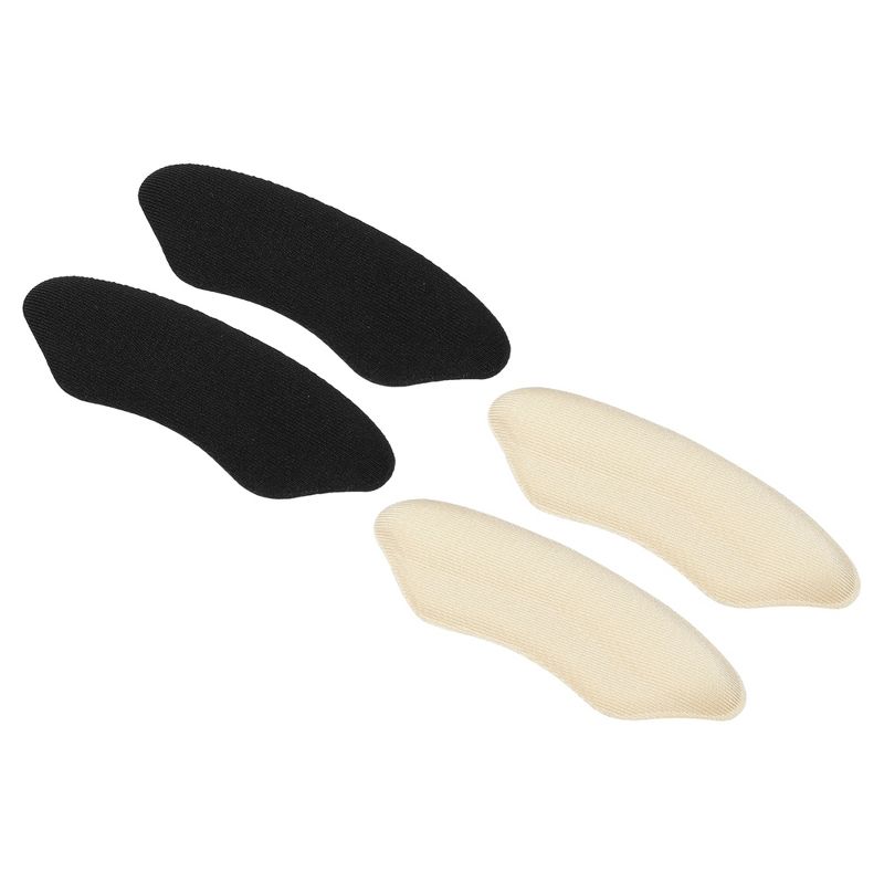 Unique Bargains Silicone Heel Support Cup Pads Orthotic Insole Plantar Care Heel Pads 4Pcs PU Clear Beige Black, 1 of 7