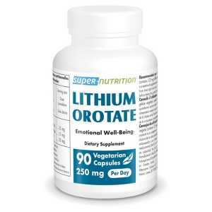 SuperSmart Lithium Orotate 20mg per Day | Non-GMO & Gluten-Free - 90 Capsules - 1 of 1