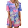 Ekouaer Tie Dye Pajamas Set Womens Loungewear Sleepwear 2 Piece PJ Sets - 4 of 4