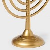 11.5"x11" AAA Plastic Hanukkah Lit Novelty Flameless Menorah Gold - Spritz™ - 4 of 4