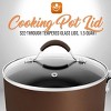NutriChef 1.5 Quart Tempered Glass Cooking Pot Lid - Stainless Rim - Dishwasher Safe - 2 of 4
