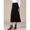 INSPIRE CHIC Women's Casual Vintage High Waist A Line Pleated Knit Midi Skirts - 3 of 4