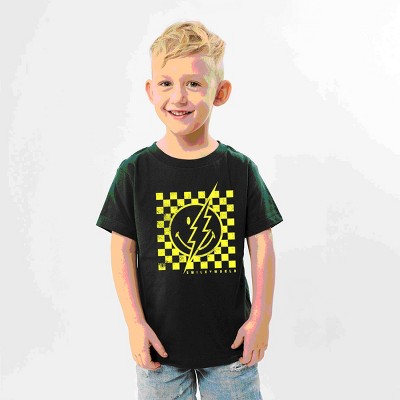 The Juniper Shop SmileyWorld Checkered Lightning Distressed Youth Short Sleeve Tee