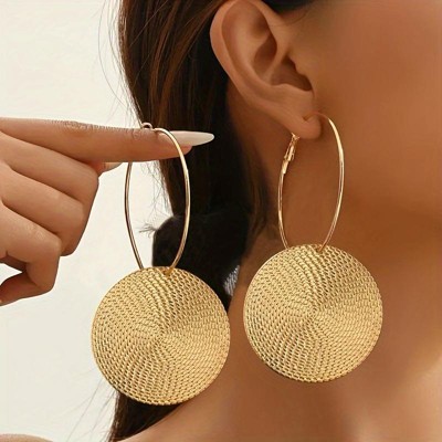 Paaaawaters Platinum Plated Woven Hoop Earrings, 4cm Textured Modern Jewelry For Women