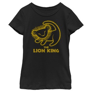Girl's Lion King Rafiki Drawing T-Shirt - 1 of 4