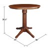 International Concepts 36" Round Top Pedestal Table - 34.9"H - 4 of 4