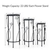 Costway 3 Pcs Metal Plant Stand Set Plant Pot Holder w/Crystal Floral Accents Round - 2 of 4