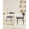 Farmhouse Dining Room Chair Set of 2, Mid Century Modern Boucle Upholstered Dining Room Chairs with Curved Backrest - 4 of 4