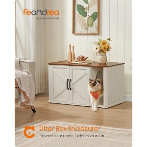 Feandrea Litter Box Enclosure, Cat Litter Box Furniture Hidden, with Front Entry, Double Doors, Handles, Cat House, Side End Table - 1 of 4