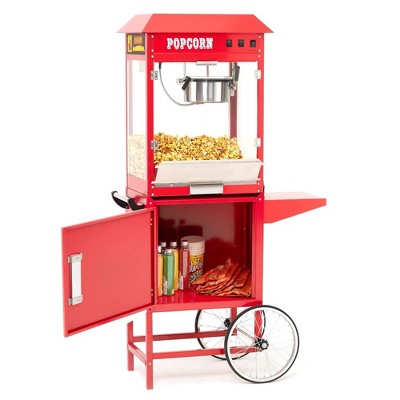 Vintage Movie Theater Commercial Popcorn Machine with Interior Light - Red
