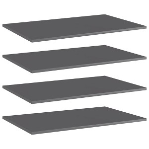 vidaXL Bookshelf Boards 4 pcs High Gloss Gray 31.5 in.x19.7 in.x0.6 in. Engineered Wood - 1 of 4