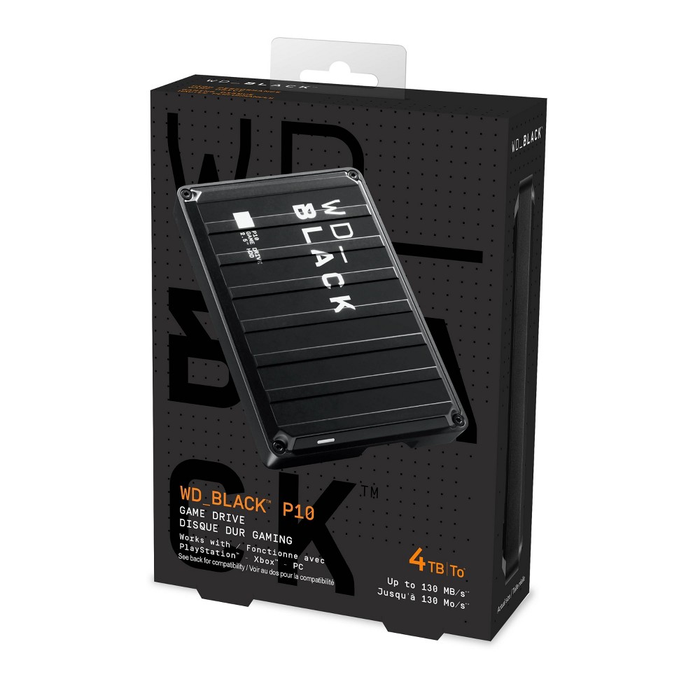 Western Digital BLACK P10 4TB External USB 3.2 Gen 1 Portable Hard Drive - Black: Compatible with PS5 & Xbox
