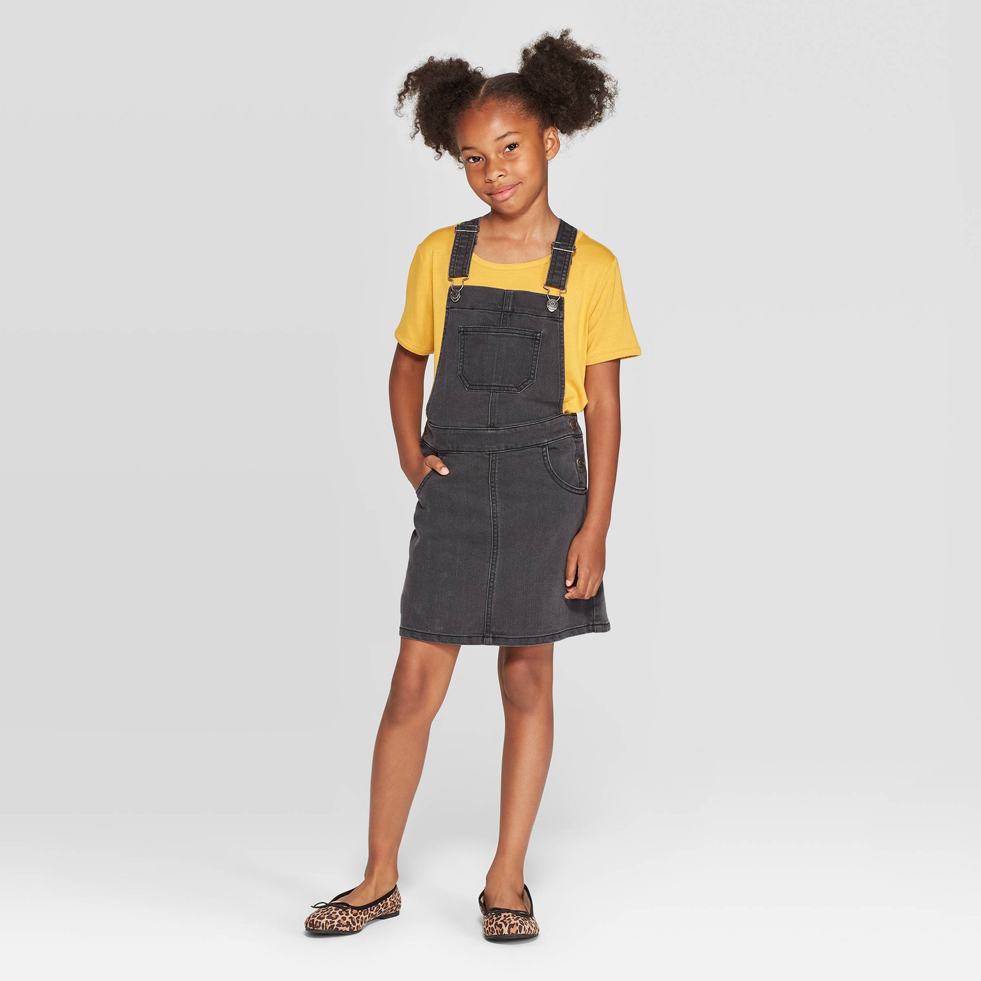 Girls pinafore deals dress black