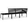vidaXL 3 Piece Patio Lounge Set with Cushions Black PVC - 3 of 4