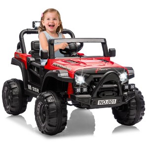 Jojoka 12V Kids Ride On Car, Electric Ride On Truck w/Parent Remote, Spring Suspension, Bluetooth Music, LED Light, 4.1Mph Max Speed - 1 of 4