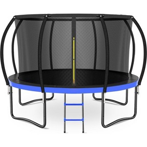 Zevemomo 12FT Outdoor Pumpkin Trampoline with Safety Net & Ladder, Coated Metal Frame, ASTM Certified for Kids & Adults, Large Backyard Jumping Toy - 1 of 4