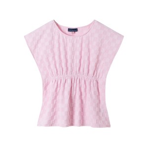Andy & Evan  Toddler Pink Checker Textured Caftan Cover-Up - 1 of 4