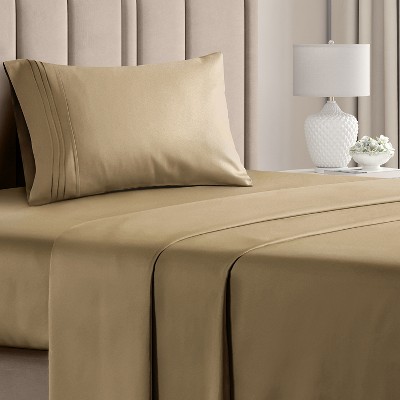 Luxury Soft 4 Piece Solid Bed Sheet Set - Deep Pocket Fits 8"-16" Mattresses - CGK Linens