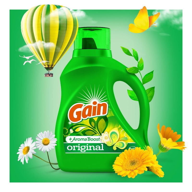 Gain + Aroma Boost Original Scent HE Compatible Liquid Laundry Detergent Soap, 3 of 11
