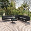 vidaXL Garden Lounge Set Patio Sectional Sofa Couch Outdoor Poly Rattan Black - 2 of 4