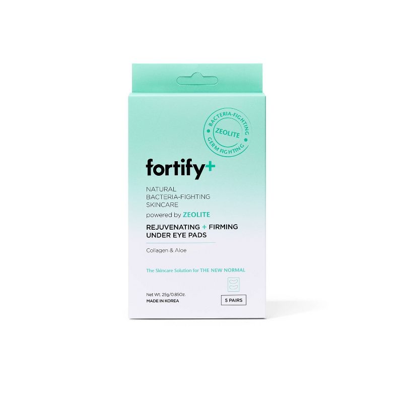 Fortify+ Natural Germ Fighting Skincare Rejuvenating and Firming Under Eye Pads - 5ct/3.7oz, 1 of 12