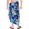LA LEELA Men's Beach Holidays Cover Up Summer Long Sarong Wrap Beachwear Vacation Cover-Up Lava Lava For Men One Size Blue, Tree - 3 of 4